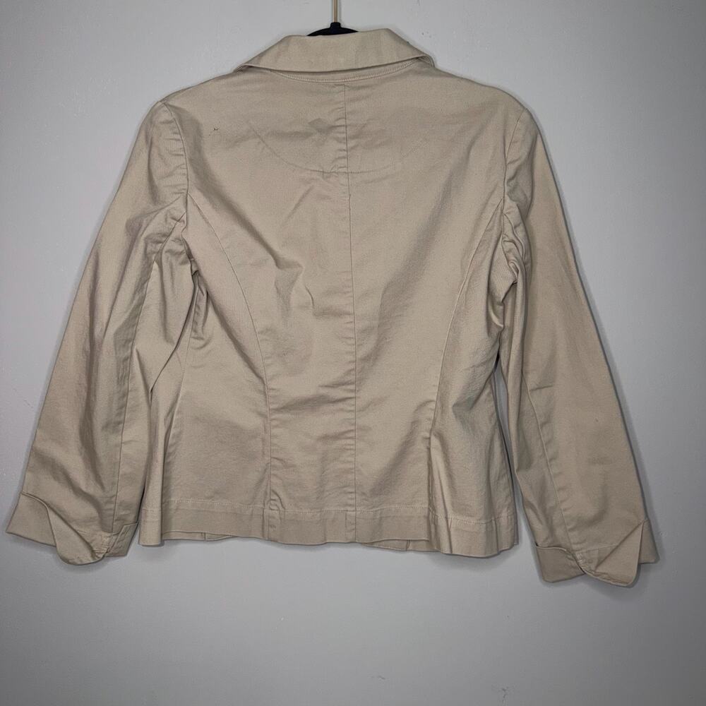 Talbots Petite Stretch Womens Size 8 Tan Long Sleeve Blazer Casual Business - Picture 5 of 9